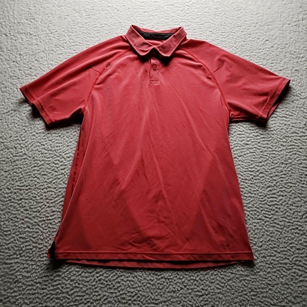 Rhone Polo Shirt Mens M Red Solid Lightweight Tagless Knit Performance Top